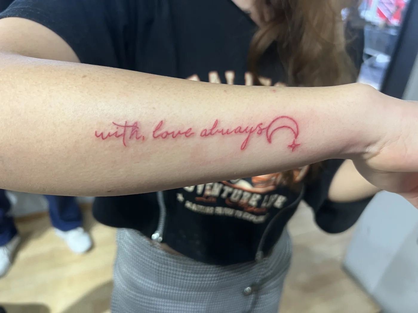 Lettering "with love always"